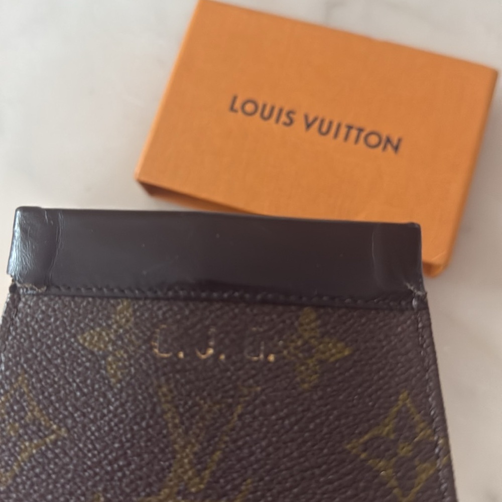 Louis Vuitton Black and Brown Monogram Coin Purse or Card Holder Vintage - Picture 5 of 14